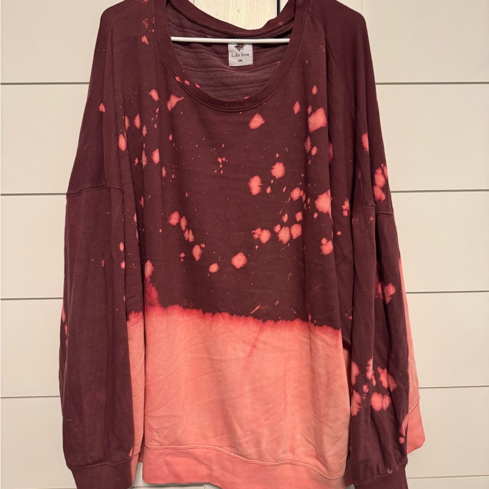 Urban Outfitters Maroon Tie-Dye Sweatshirt